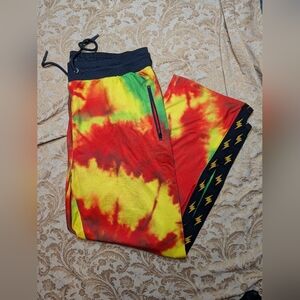 Guess x J Balvin Track Pants Multicolor Vibras Tie-Dye Mens XXL Drawstring Waist